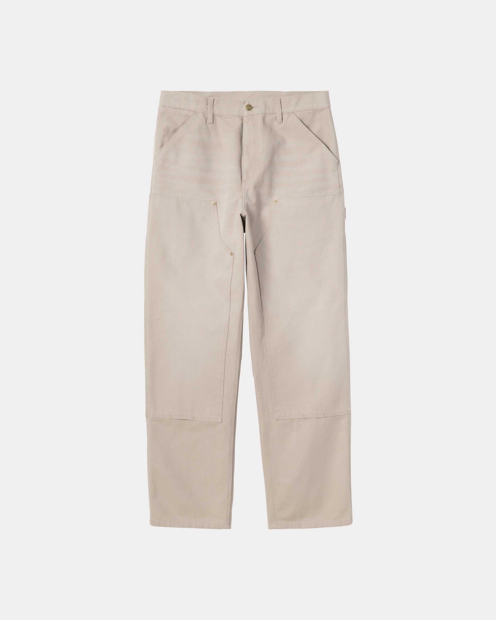 Double Knee Work Pants - Durable Stone Canvas Fabric in Dusky Beige | Heavy-Duty Workwear for Construction, Carpentry & Outdoor Activities