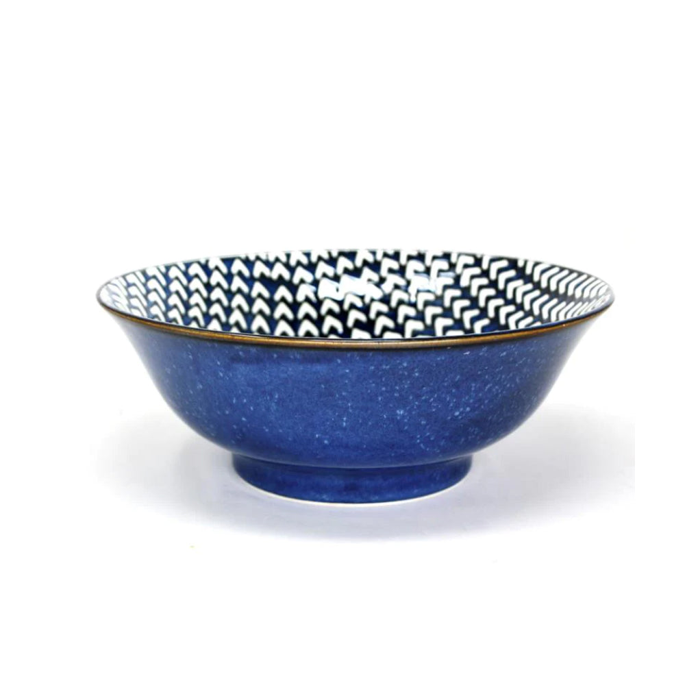 BIA 8-Inch Chevron Footed Serving Bowl - Elegant Ceramic Appetizer & Dessert Dish for Parties, Dining & Home Decor (410411CV)