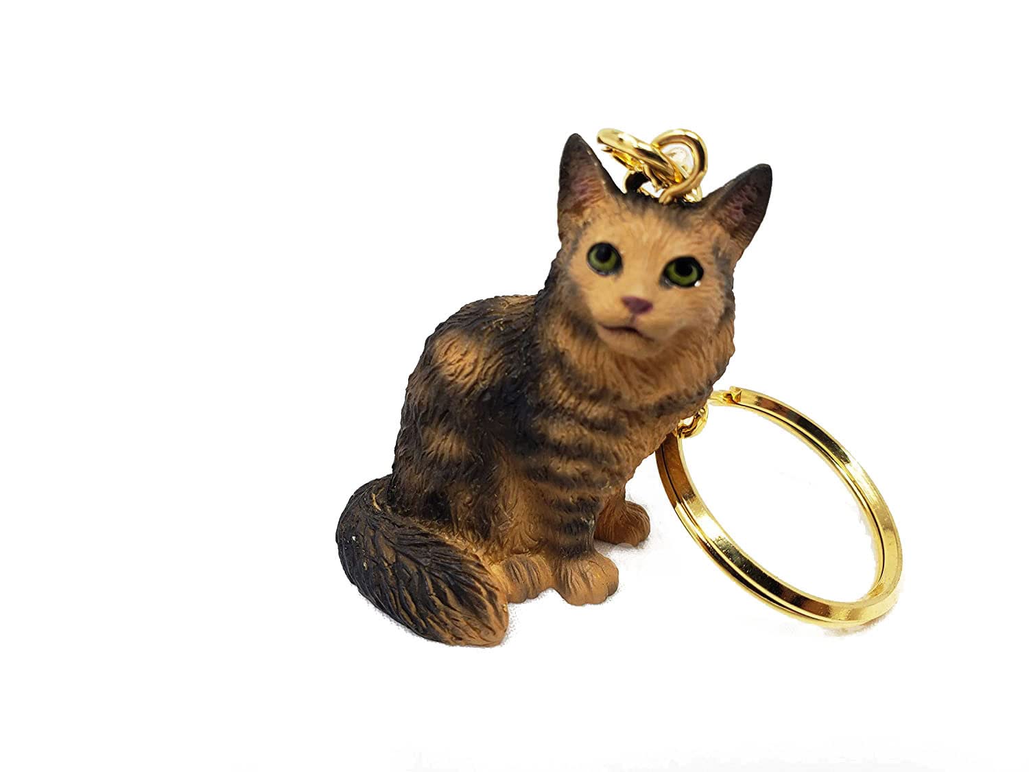 Premium Maine Coon Cat Keychain - Handmade Metal Cat Lover Gift for Women & Men - Perfect for Key Rings, Backpacks, and Pet Accessories