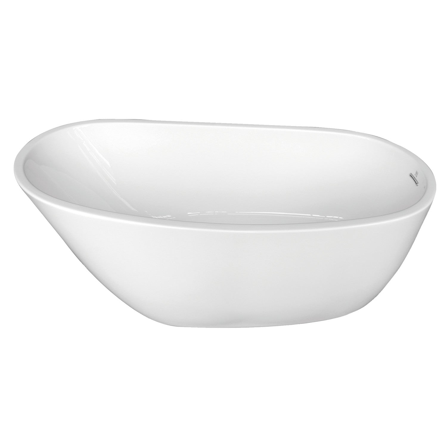 Aqua Eden 68 Inch Acrylic Oval Freestanding Bathtub - Glossy White Slipper Soaking Tub with Drain | Luxury Bathroom Upgrade for Spa-Like Relaxation at Home