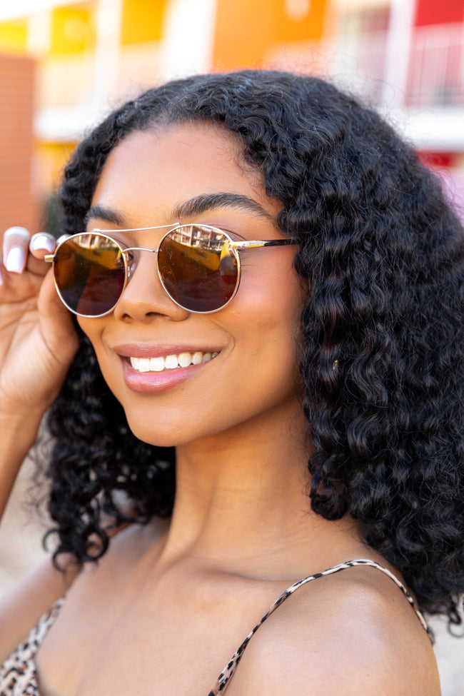 Gold Aviator Sunglasses for Men & Women - Polarized UV Protection - Classic Retro Pilot Style - Perfect for Driving, Travel & Outdoor Activities