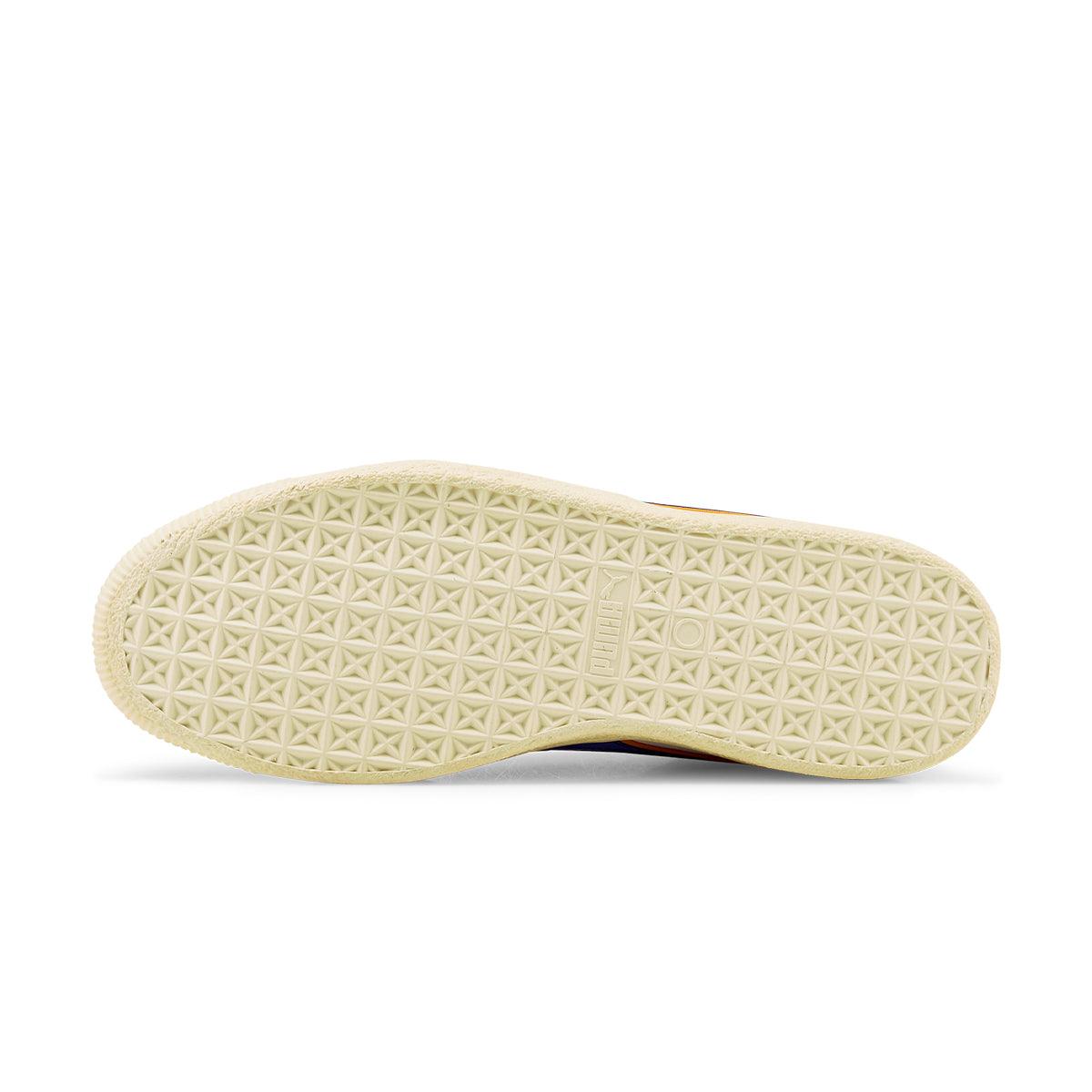 Rhuigi Clyde Mid Basketball Sneakers in White & Royal - Stylish High-Top Shoes for Men, Streetwear & Casual Wear
