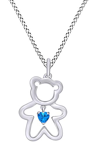 white-gold-plated-silver : Blue Topaz