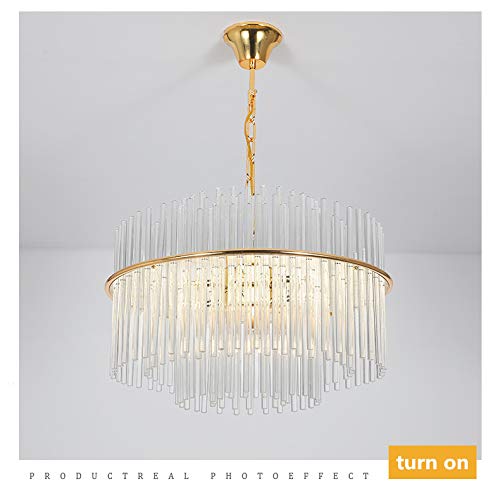 BOKT 10-Light Large Crystal Chandelier - 50cm Modern Raindrop Pendant Lighting Fixture for Kitchen Island, Farmhouse, Bedroom & Living Room | Elegant Dining Room Decor & Wedding Venue Lighting (19.7 Inches)