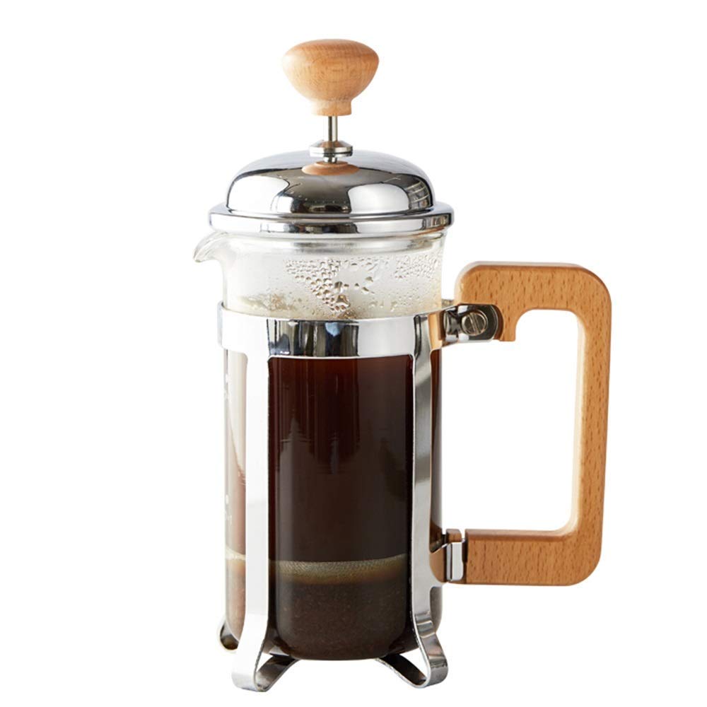 Stainless Steel French Press Coffee Maker - 350ml Clear Glass, Durable Coffee & Tea Infuser for Home, Office, Camping - Perfect for Brewing Rich, Flavorful Coffee & Loose Leaf Tea