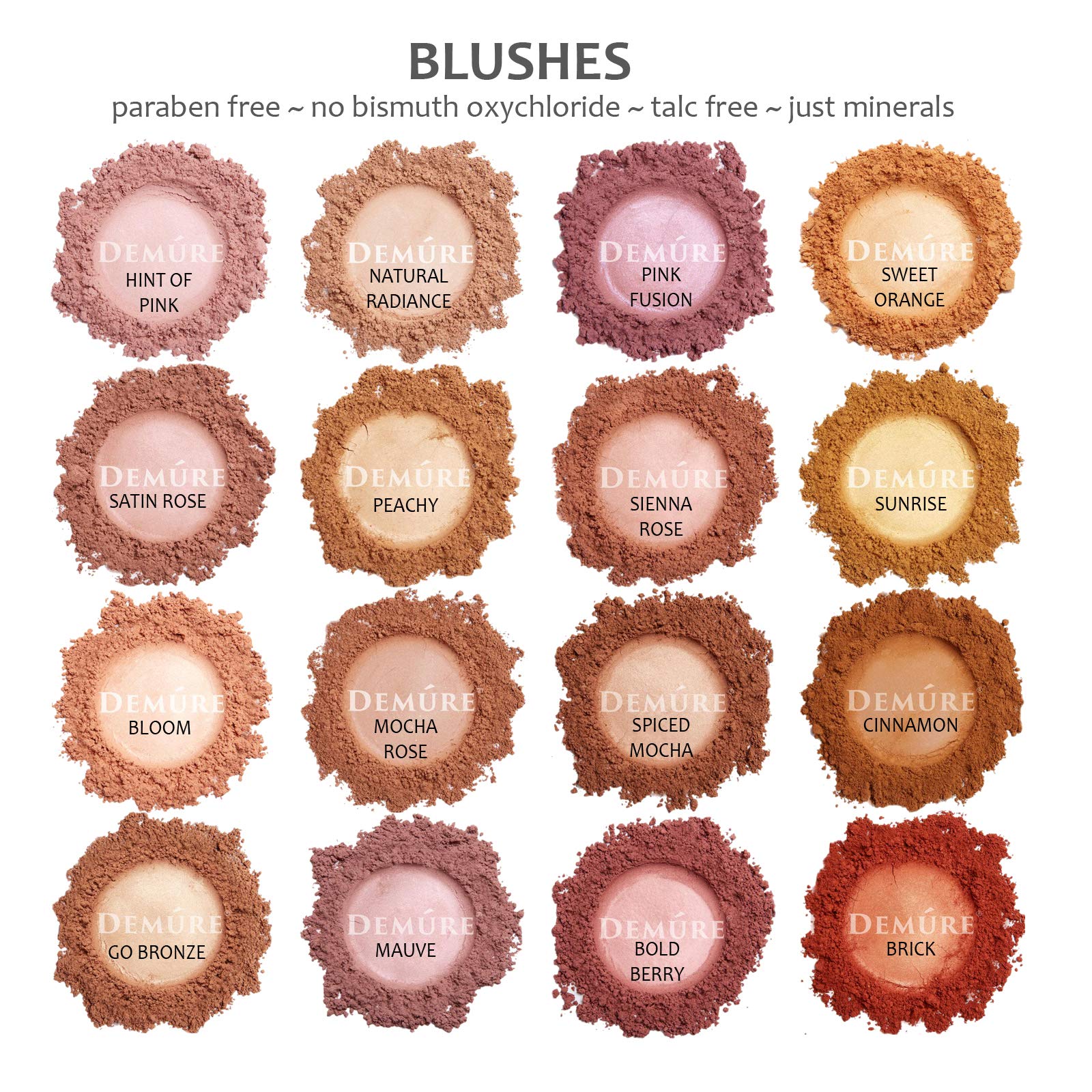 Demure Mineral Blush Makeup - Pink Fusion Loose Powder, Natural & Cruelty-Free Professional Blush for Cheeks | Perfect for Daily Wear, Special Occasions & Photoshoots