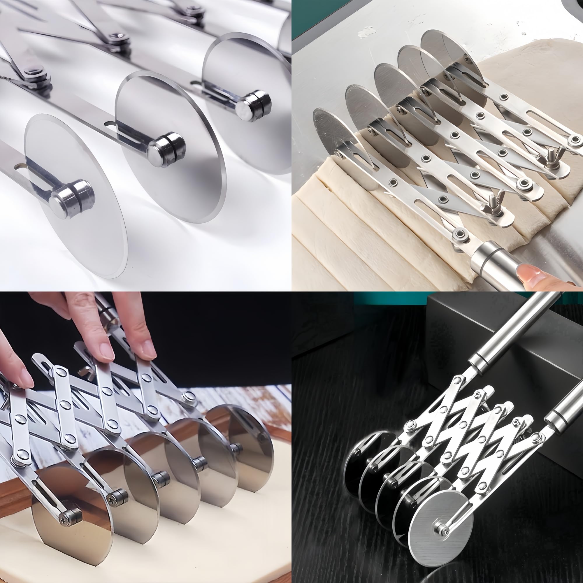 5-Wheel Professional Stainless Steel Pastry Cutter - Heavy Duty Pizza & Dough Tool for Baking, Lattice Cutting, Cookie Dividing - Ergonomic Handle Multi-Use Kitchen Utensil - Perfect for Home Bakers, Professional Chefs & Pizza Lovers