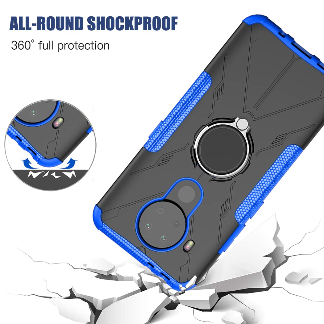 Nokia 5.4 Case with Screen Protector & Kickstand - Blue for Daily Protection