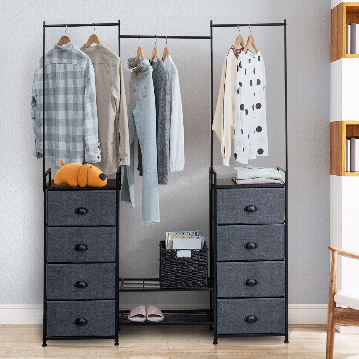 Premium 8-Drawer Fabric Dresser Organizer with Sturdy Steel Frame & Wood Top - Multifunctional Clothes Storage for Bedroom, Hallway, Entryway & Closet Organization - Perfect for Small Spaces & Home Decor