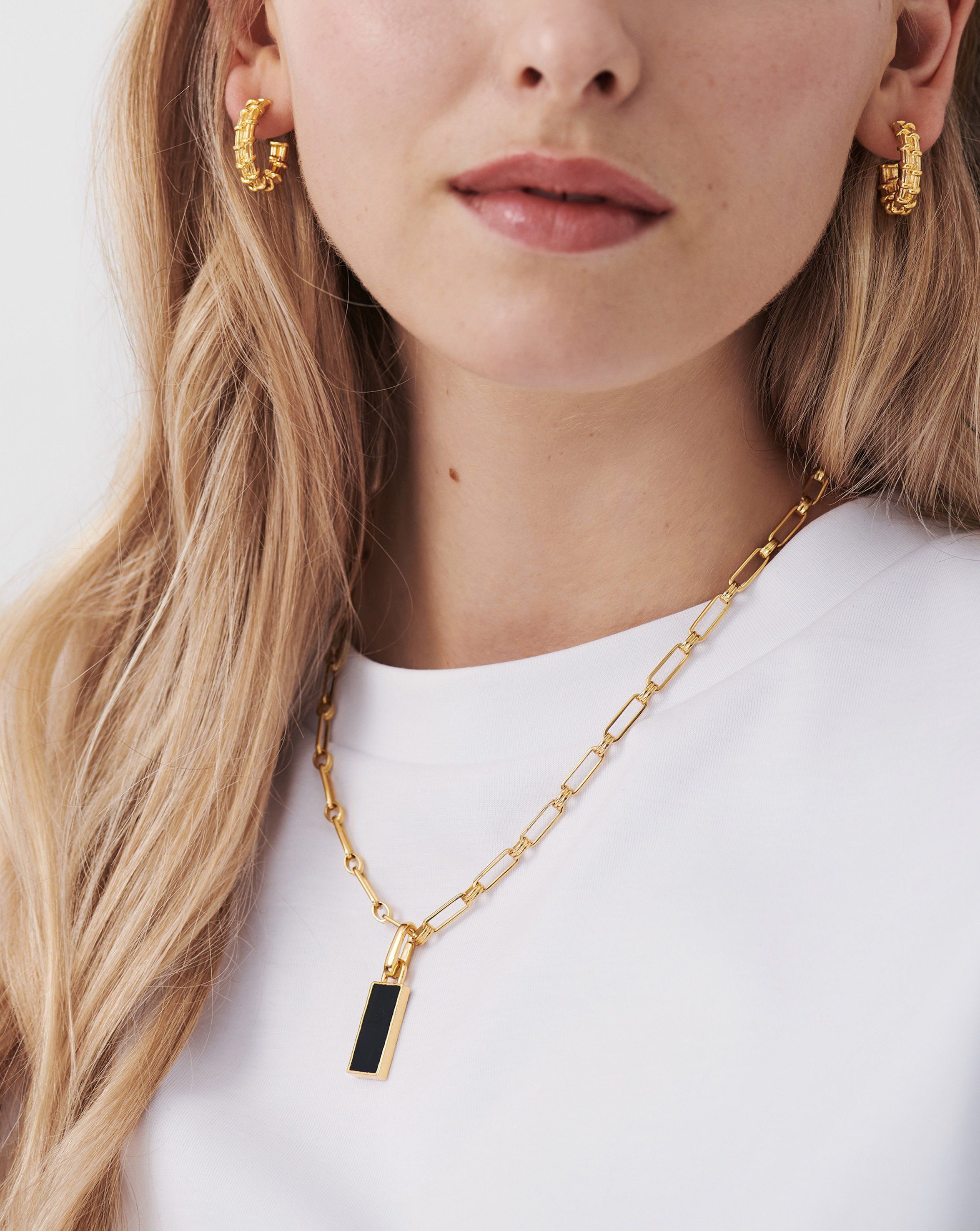 Rectangle Clip-On Pendant Necklace - Adjustable Silver-Tone Fashion Jewelry for Women | Perfect for Parties, Weddings & Everyday Wear