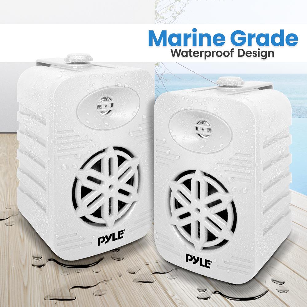 2-Way Indoor/Outdoor Waterproof Speaker System - High-Quality Stereo Sound for Patio, Garden, Pool & Home Entertainment