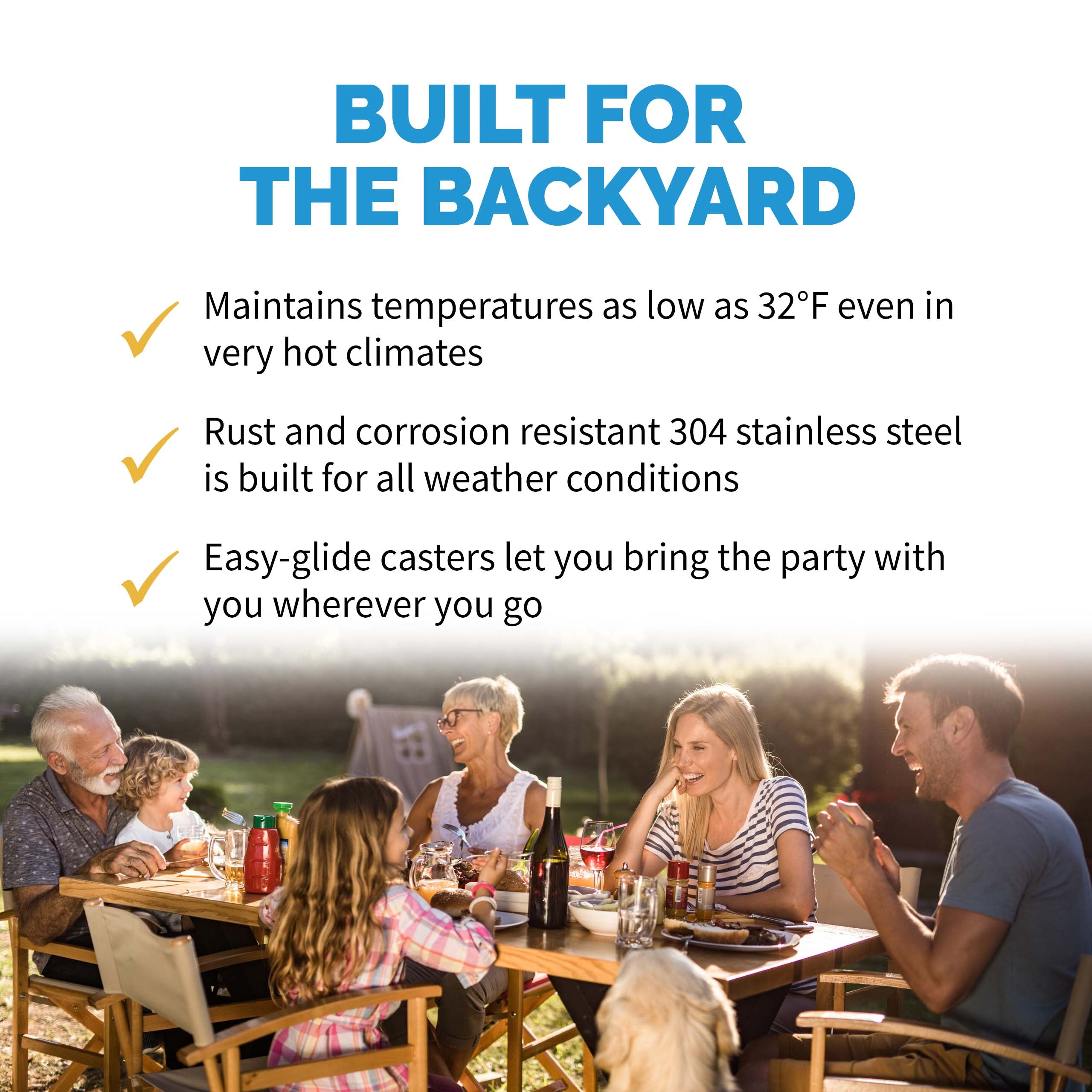 Newair® 90 Can Built-In Outdoor Beverage Refrigerator - Energy Efficient Compact Beer Cooler for Patio, Poolside & Backyard Entertaining