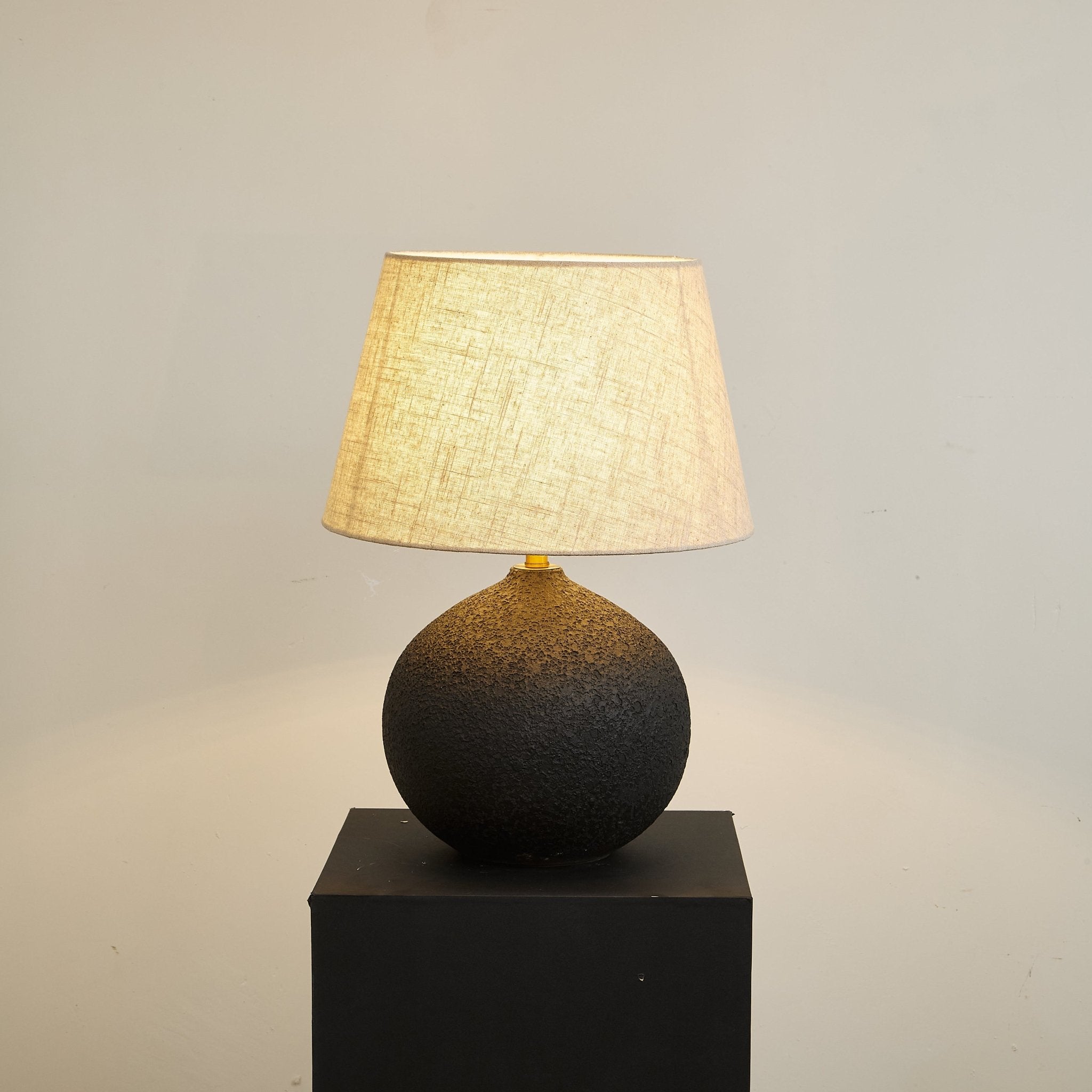 Terra Noir Textured Table Lamp - Modern Decorative Lighting for Living Room, Bedroom & Office - Perfect for Ambient & Accent Lighting