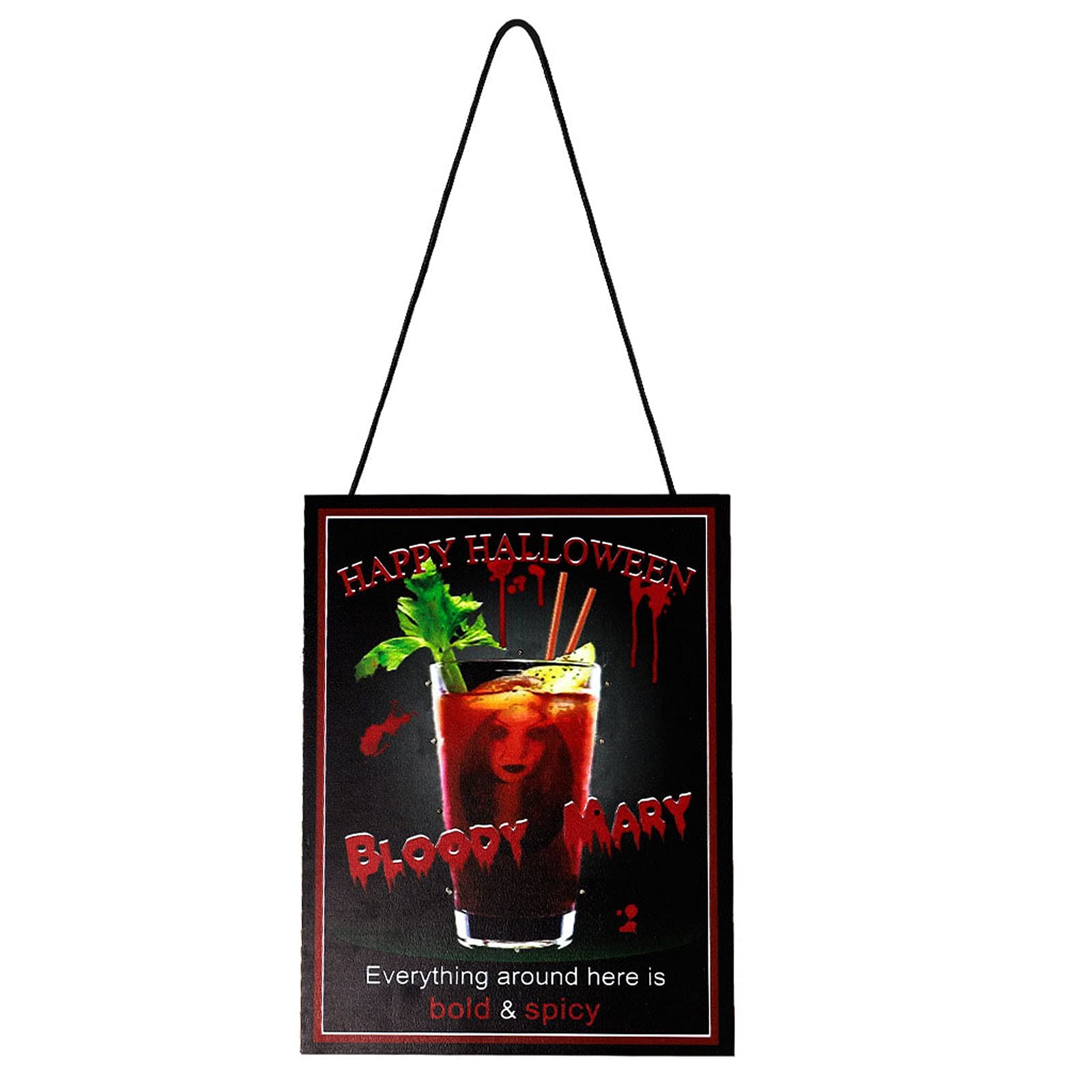 Halloween Wooden Door Hanger Decorations - Spooky Front Door Sign for Halloween Party, Home & Outdoor Decor - Perfect for Trick or Treat, Haunted House & Festive Holiday Decorating