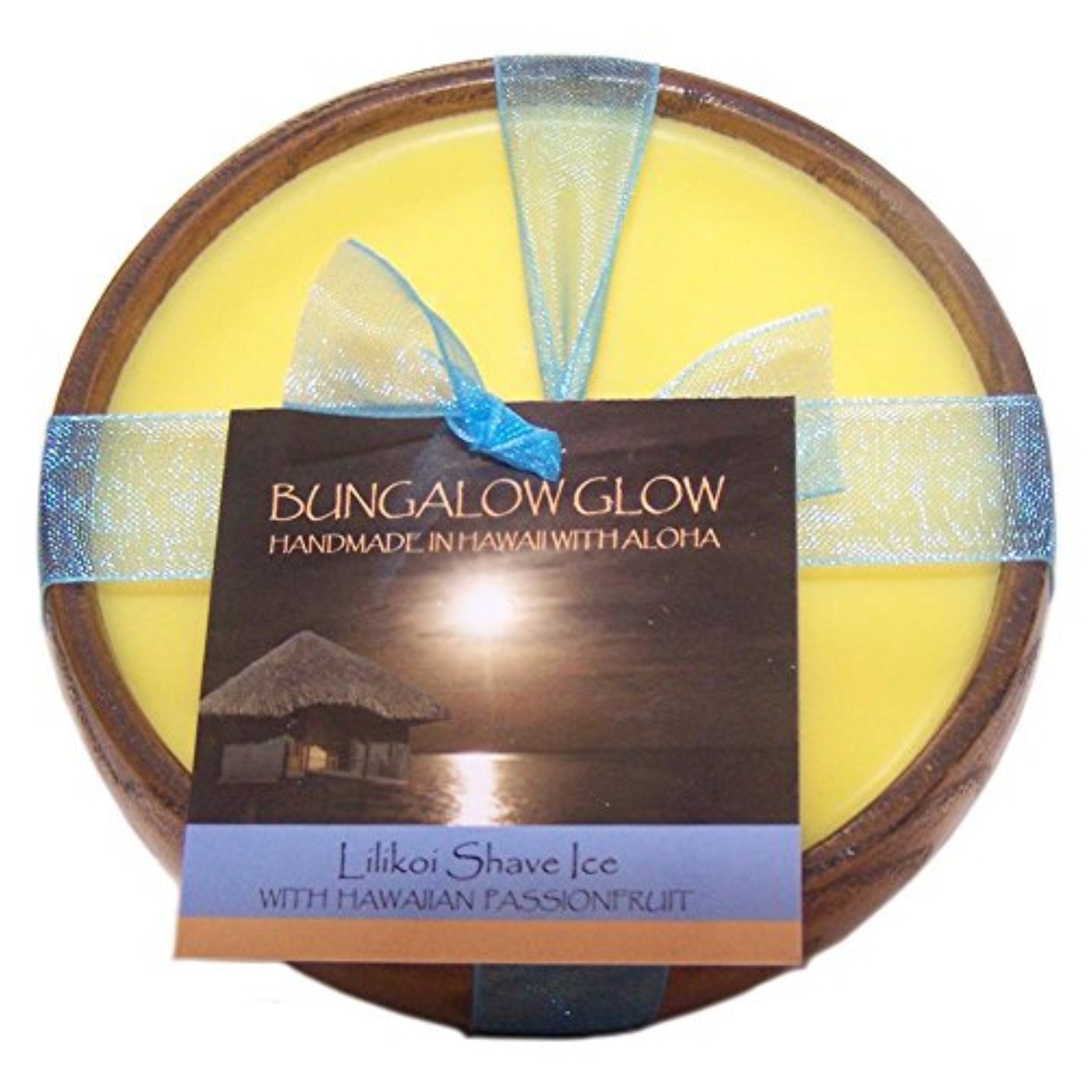 Hawaiian Monkeypod Wood Candles 4-Pack - Lilikoi Passion Fruit Scented, Natural Soy Wax, Handmade in Hawaii - Perfect for Home Decor, Gifts, and Relaxation