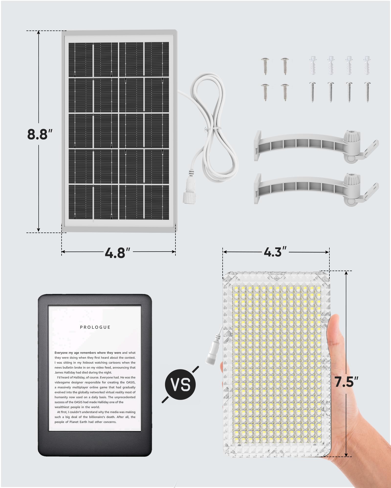 3000 Lumens Solar Lights Outdoor Waterproof - JACKYLED Solar Powered Wall Lights with Extension Cord, IP65 Weatherproof Security Lighting for Front Door, Patio, Garage, Shed, Barn - Dusk to Dawn Motion Sensor Solar Lights for Home & Garden Safety