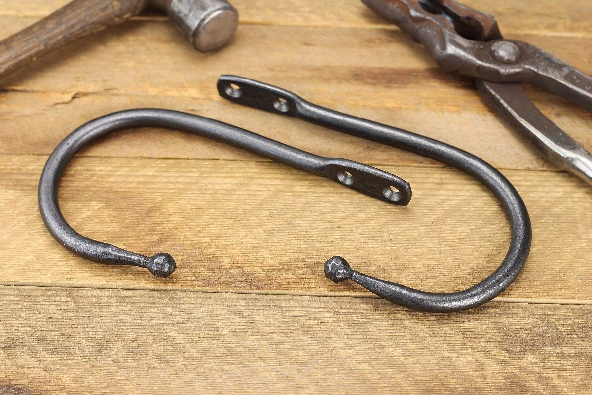 Hand-Forged Black Dog Ironworks Ball End Curtain Tie Back Hooks - Premium Home Decor for Living Room, Bedroom & Window Treatments