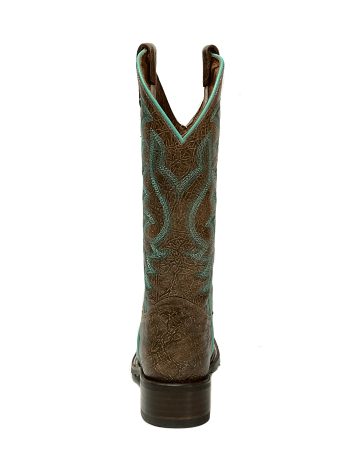 Circle G L5722 Women's Western Cowgirl Boots - Embroidered Wide Square Toe, Rubber Sole, Comfortable Peanut Color - Perfect for Rodeo, Country Dancing & Casual Wear