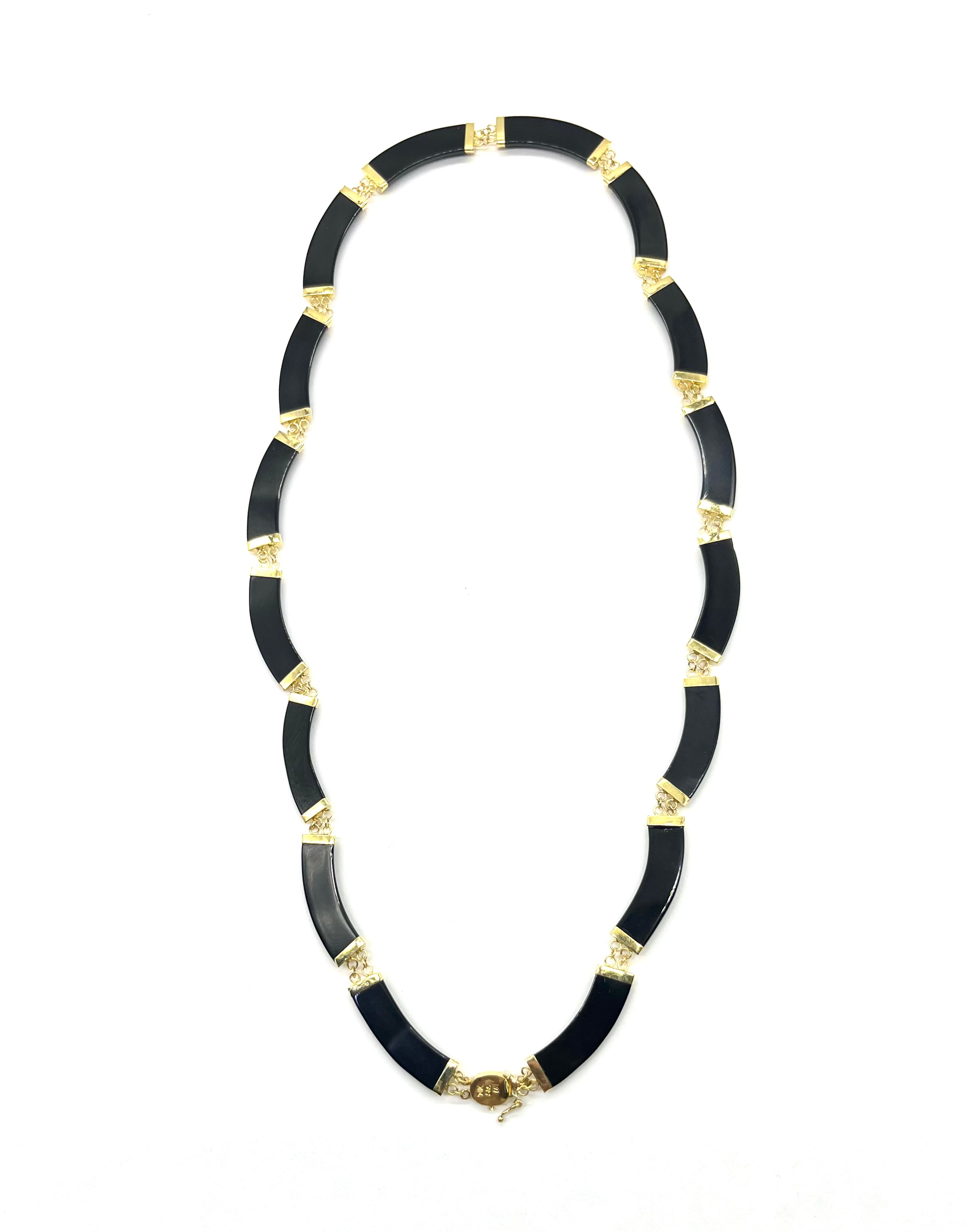 Black Onyx Link Bar Necklace for Women - Elegant Minimalist Jewelry for Everyday Wear, Gifts & Special Occasions