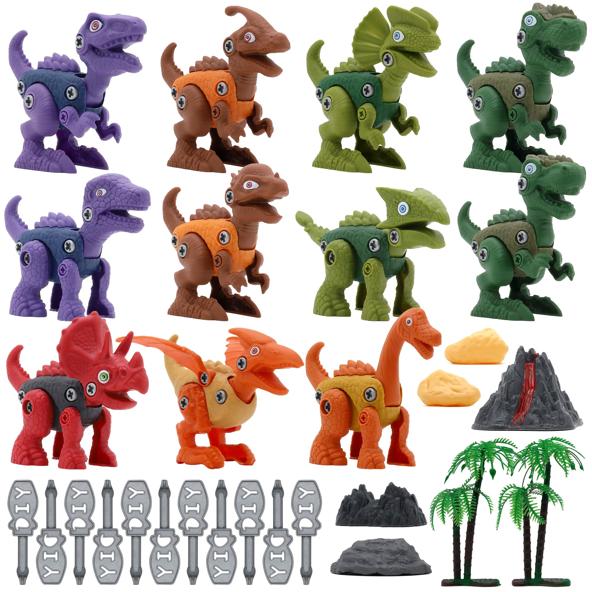 Take Apart Dinosaur Toys for Kids - STEM Construction Building Set with Electric Drill, 11-Piece Jurassic Learning Kit | Educational Birthday Gifts for Boys & Girls | Perfect for Classroom Activities, Party Favors & Creative Play