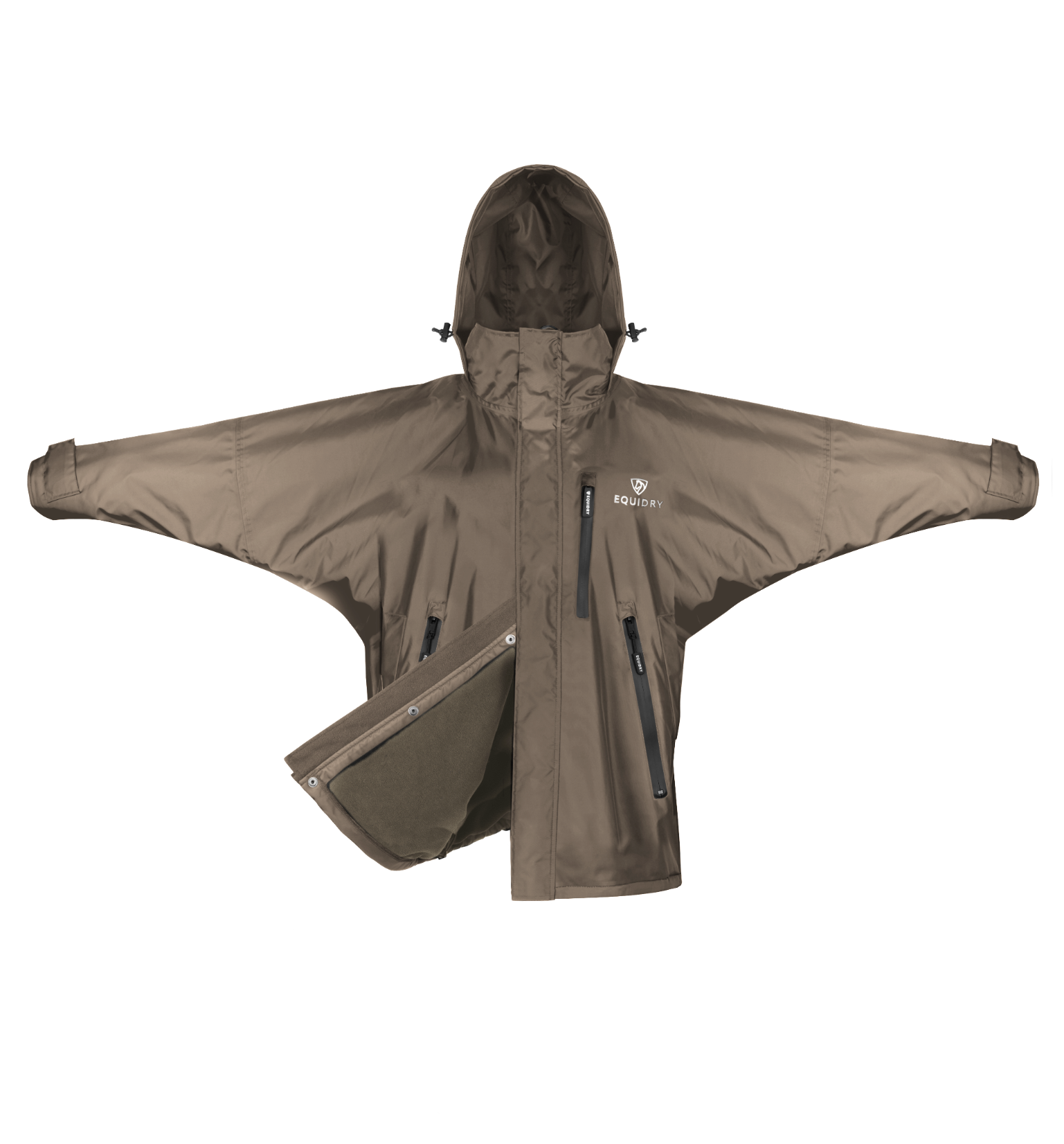 Shortie Mac Women's Lightweight Waterproof Jacket with Mesh Lining & Stowable Hood - Taupe Raincoat for Hiking, Travel & Outdoor Activities