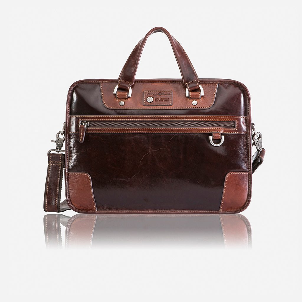 Premium Jekyll & Hide Oxford Medium Laptop Briefcase - Tobacco Brown Genuine Leather Business Bag for Men & Women | Perfect for Office, Commuting & Business Travel