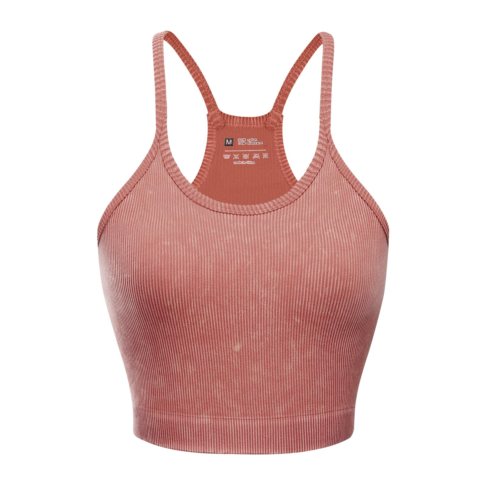 Innvix Women's 3-Pack Seamless Rib-Knit Yoga Camisole Crop Tank Tops - Racerback Sport Tops for Yoga, Gym & Casual Wear