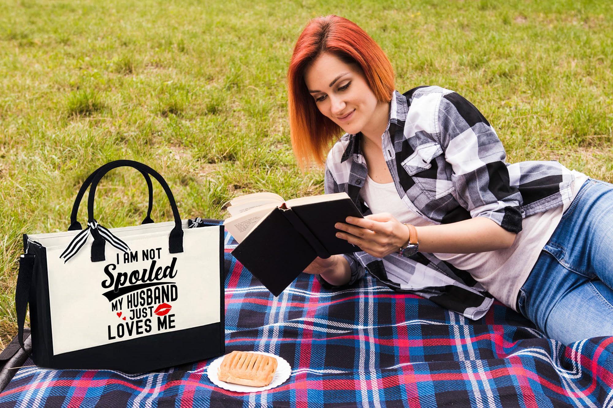 Mother's Day Gifts for Wife - Personalized Canvas Tote Bag from Husband | Thoughtful Present for Anniversary, Birthday & Special Occasions | Durable Shopping & Beach Bag for Women
