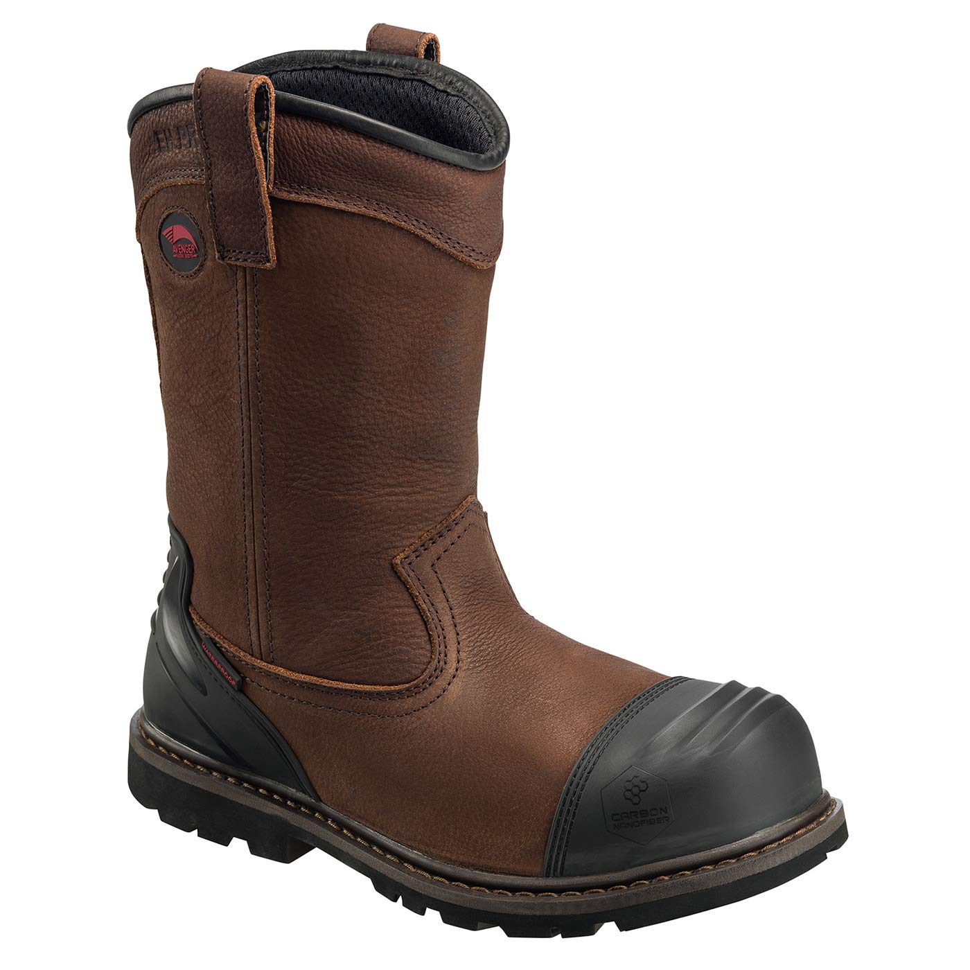 Avenger A7876 Men's Carbon Toe EH PR Waterproof Wellington Work Boots - Safety Work Shoes for Construction, Oil Rig & Outdoor Jobs (Size 16 M) | Slip Resistant & Electrical Hazard Protection for Industrial Workers