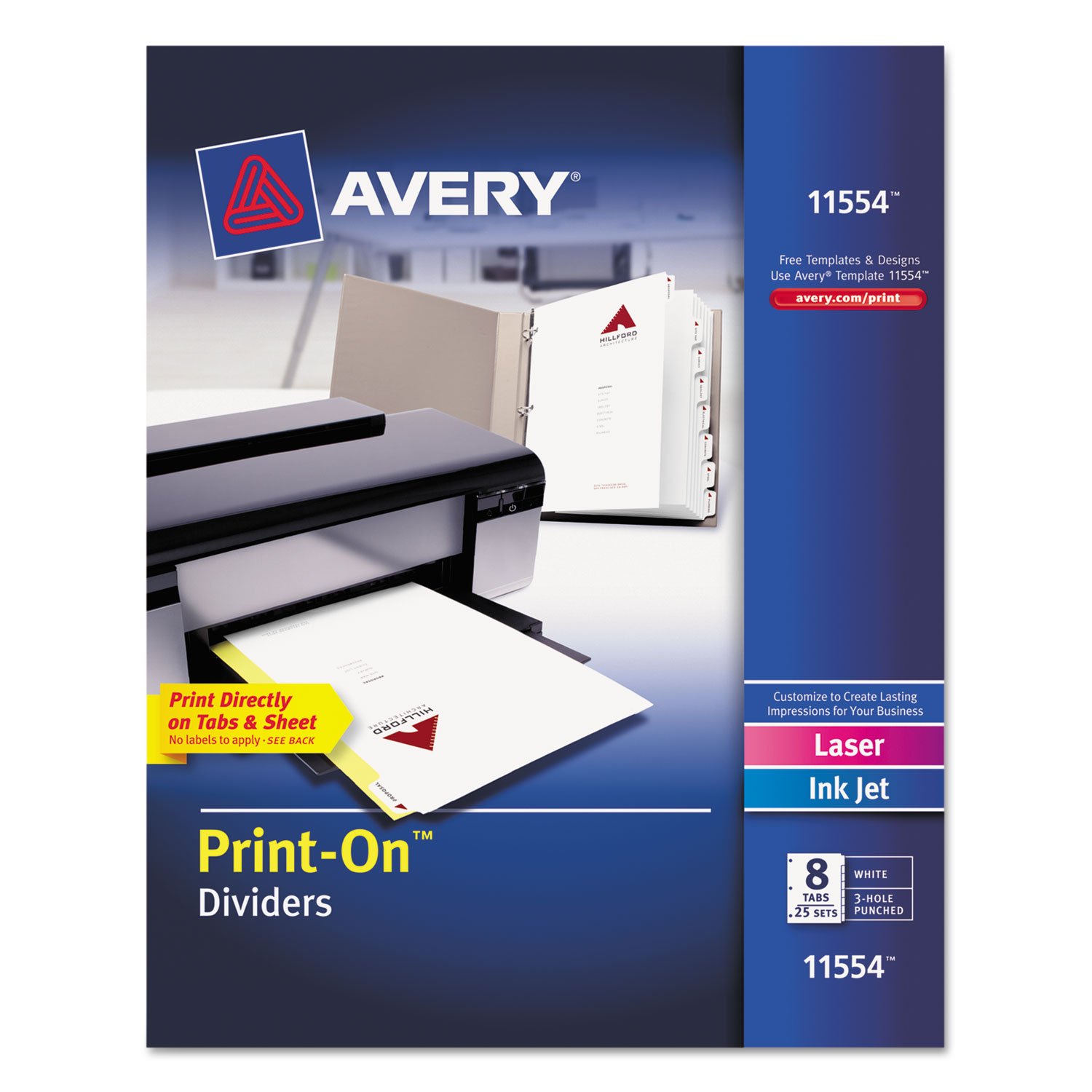 Avery Customizable Print-On Dividers, 8-Tab, Letter Size, 25 Sets - Perfect for Office Organization, Filing Systems, and School Binders