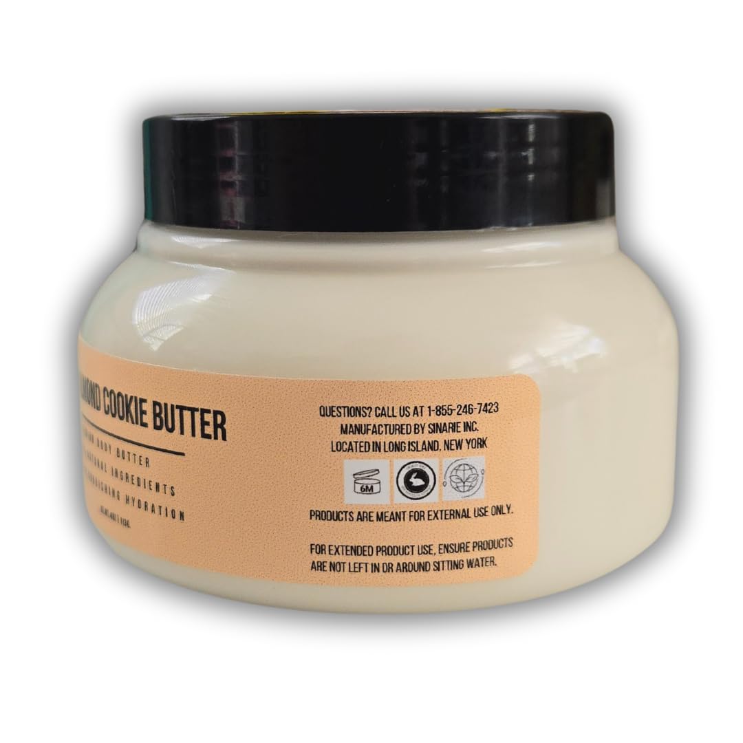 Almond & Cookie Butter Whipped Body Butter - 8 oz | Natural Moisturizing Skin Care Lotion | Deep Hydration for Dry Skin | Perfect for Daily Use & After Shower