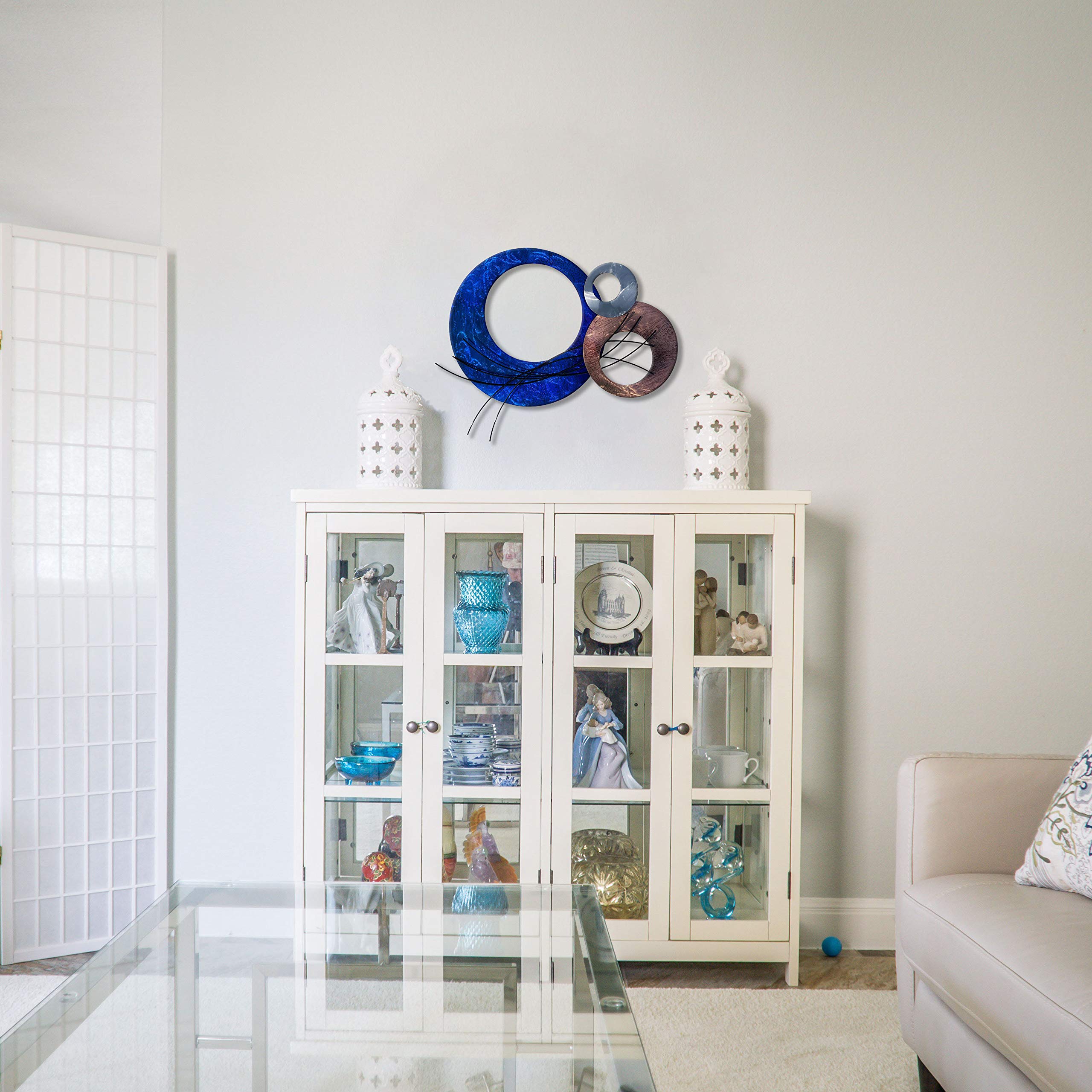 Stylish Metal Wall Decor in Candy Blue - Perfect for Living Room, Bedroom & Office Decorations