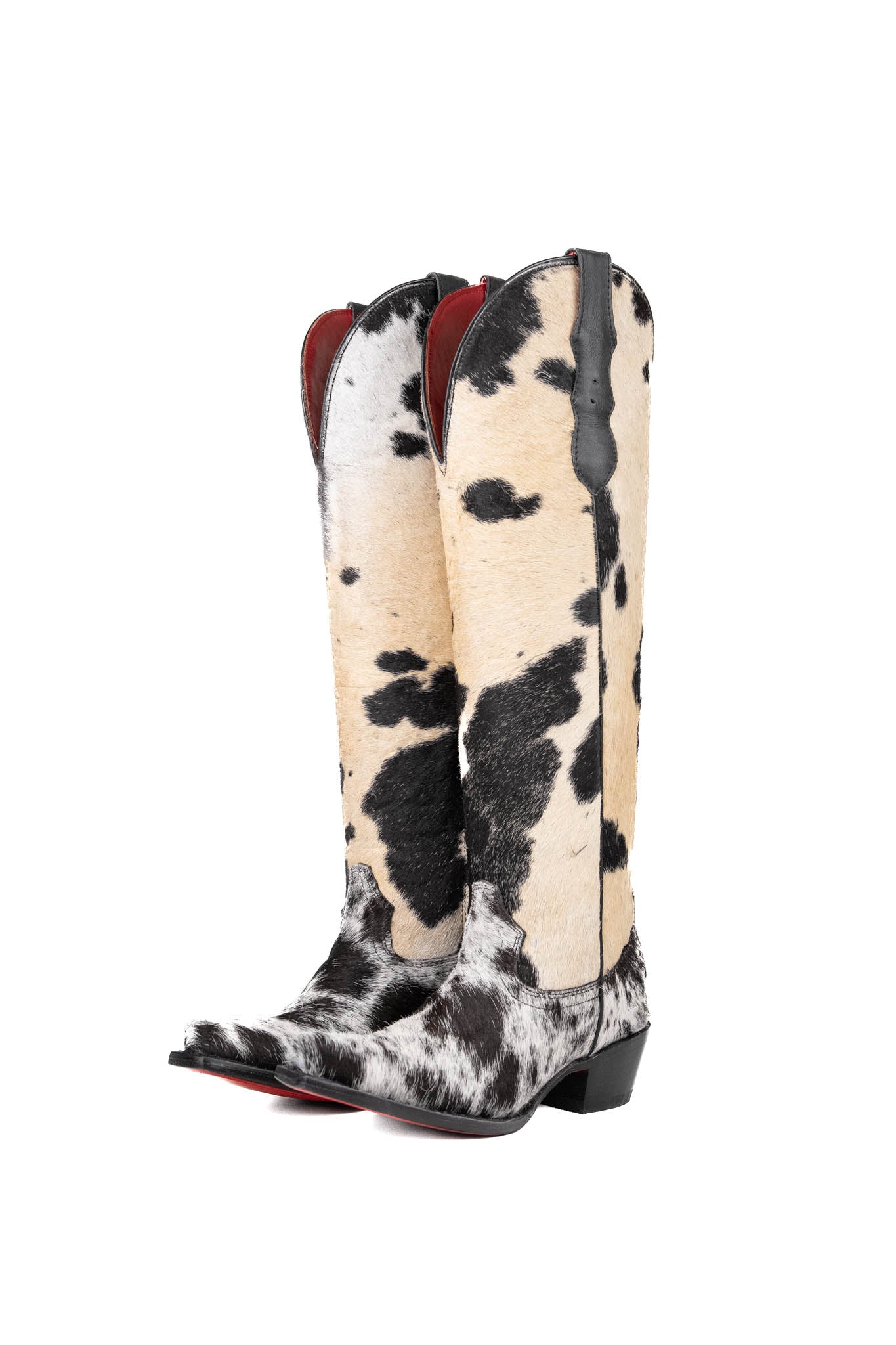 Women's Cowhide Red Bottom Snip Toe Cowgirl Boots - Size 5, Western Style for Country Dancing & Rodeo Events | KW3 Brand, Gift Box Included