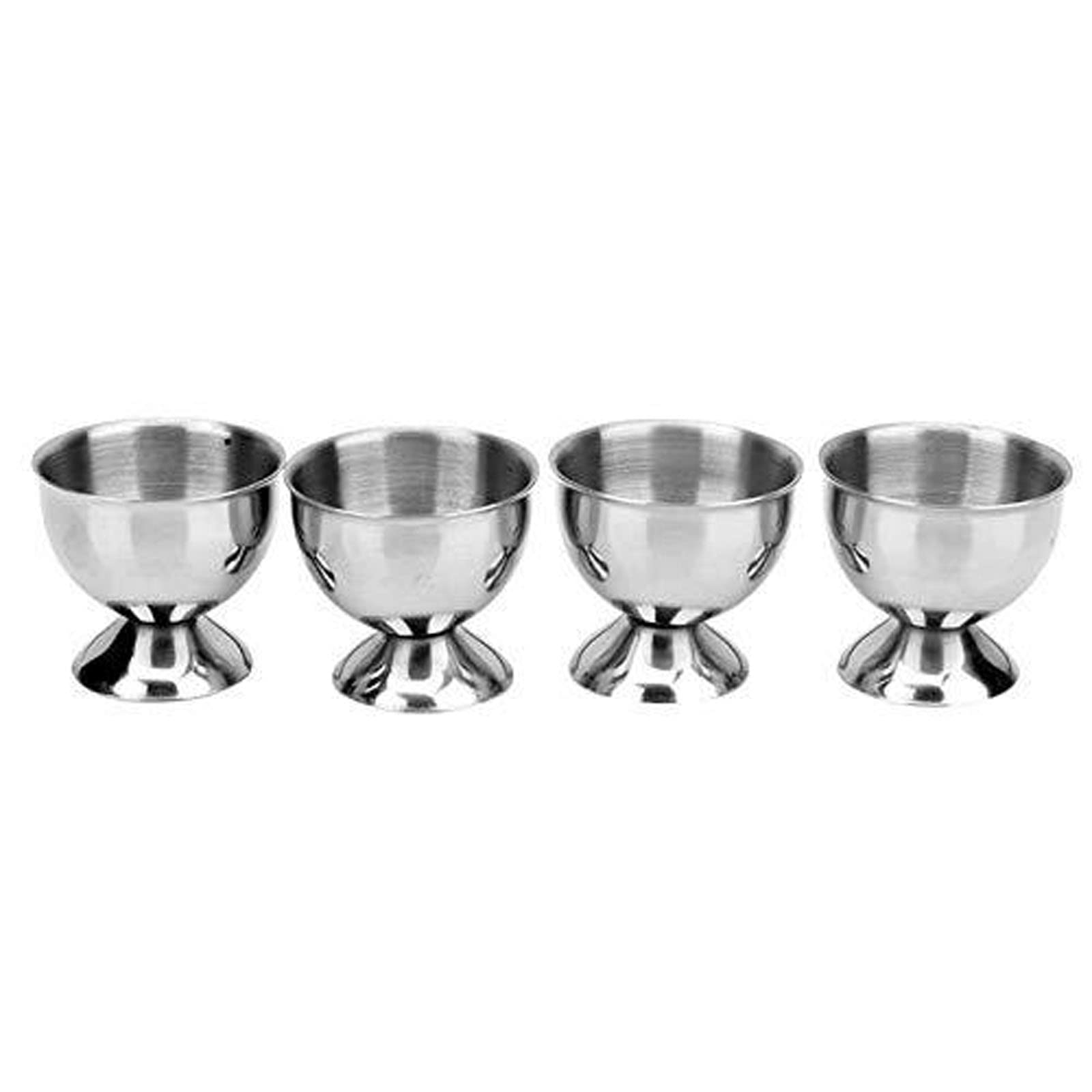 Stainless Steel Egg Cup Holder Set - 4 Pack Soft Boiled Egg Stand Tray, Dishwasher Safe Kitchen Tools for Breakfast, Brunch & Dining Decor