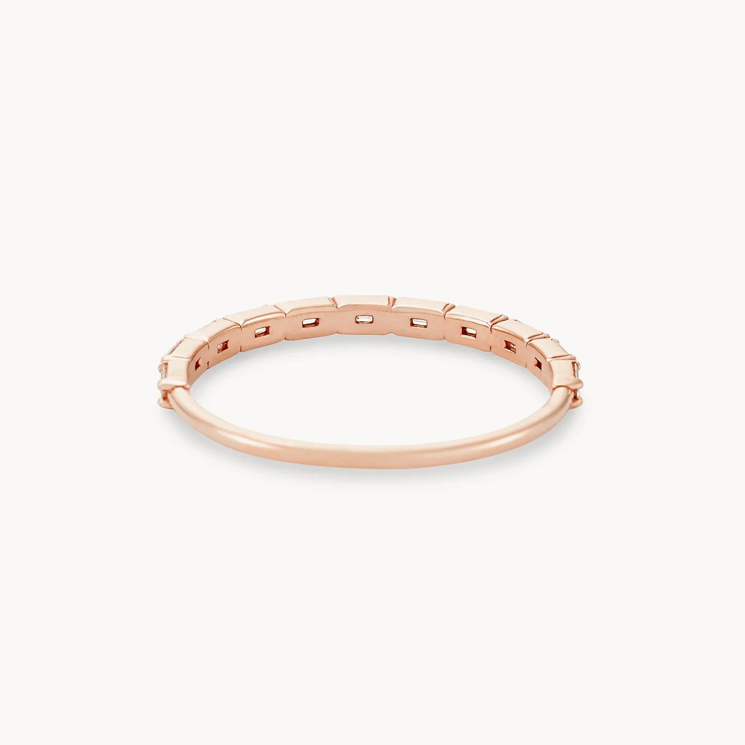 14K Rose Gold Moirai Ring with White Diamonds - Elegant Jewelry for Women, Perfect for Weddings, Anniversaries & Special Occasions