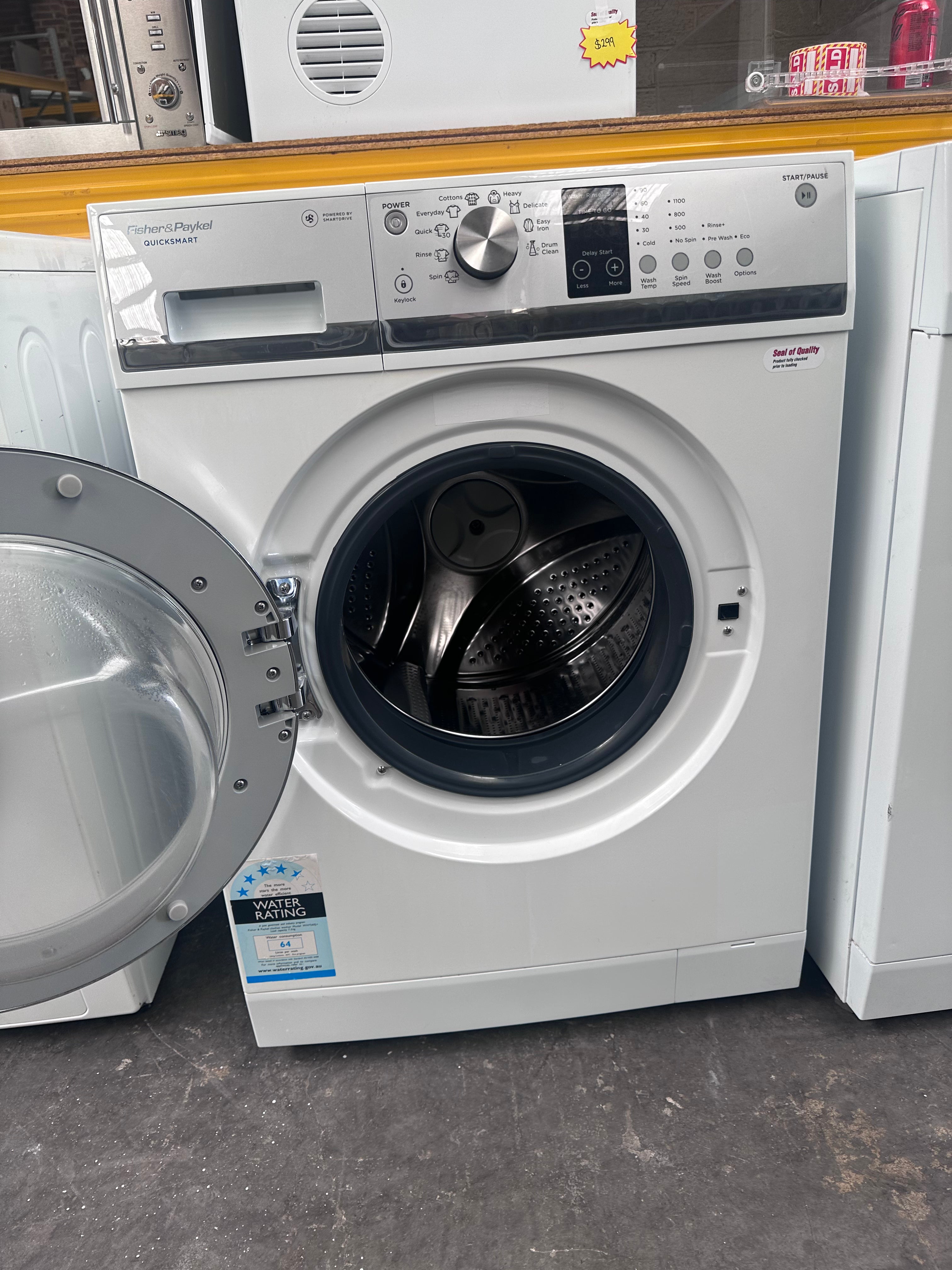 Refurbished Fisher & Paykel 7.5kg QuickSmart Front Load Washing Machine - Energy Efficient & Quiet for Apartments, Small Homes & Laundry Rooms