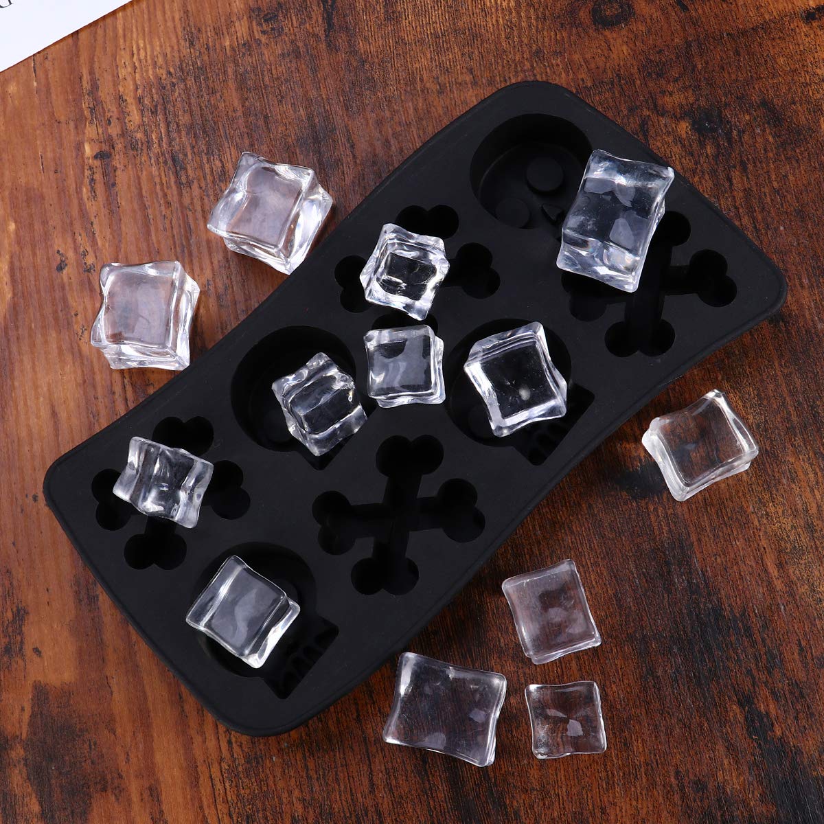 Premium Silicone Ice Cube Tray - Round Freeze Mold for Whiskey, Cocktails & Chocolate - Halloween Ice Maker & Body Wash Mold - Reusable BPA-Free Cabilock Ice Cube Maker for Parties, Home Bars & DIY Treats
