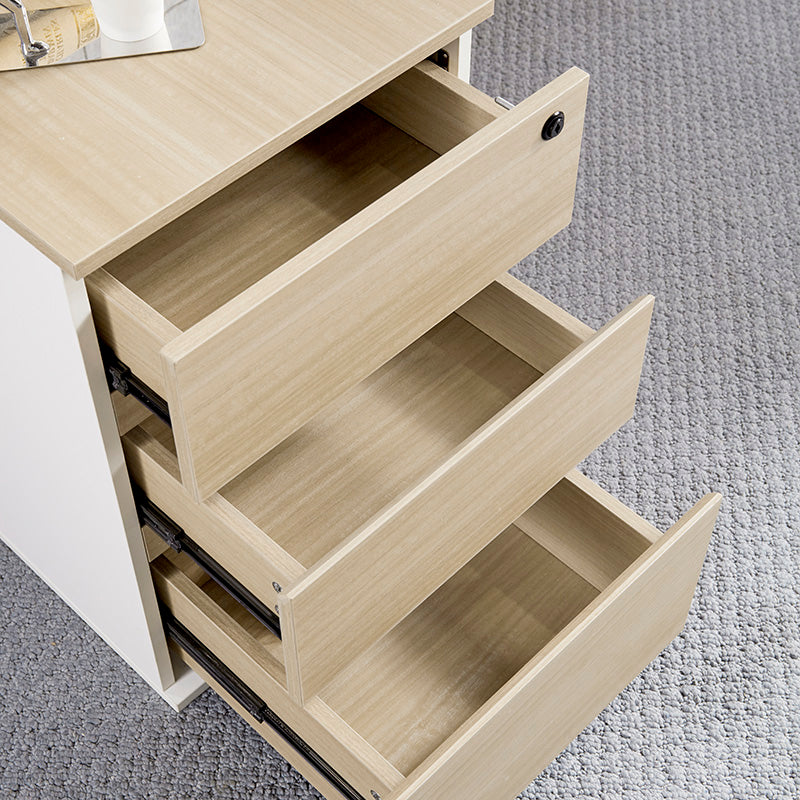 RAVEN SINGLE Workstation 160-180cm Adjustable Height Desk, Natural White Finish - Perfect for Home Office, Gaming Setup & Study Room