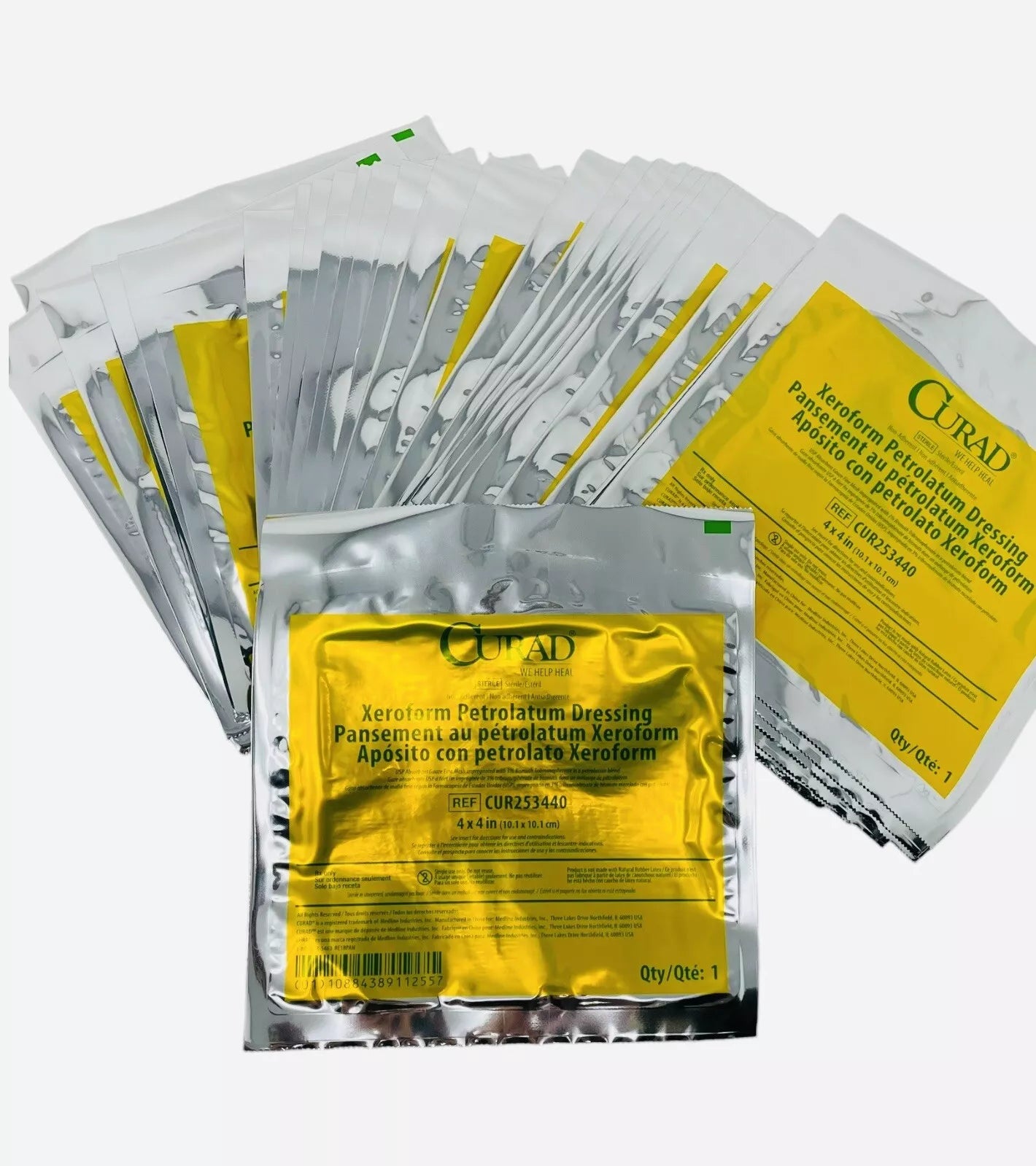 Burn Dressing Petro Xerofoam 4x4 - Sterile Non-Adhesive Wound Care for Minor Burns, Scalds & Skin Injuries | First Aid Kit Essential for Home, Clinic & Emergency Use