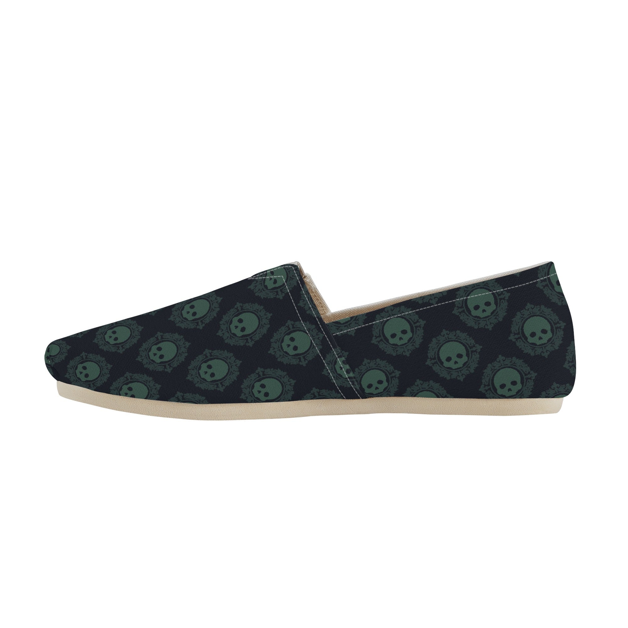 Gothic Skull Sneakers for Men & Women - Trendy Green Casual Shoes for Everyday Wear, Halloween, and Gothic Fashion Outfits