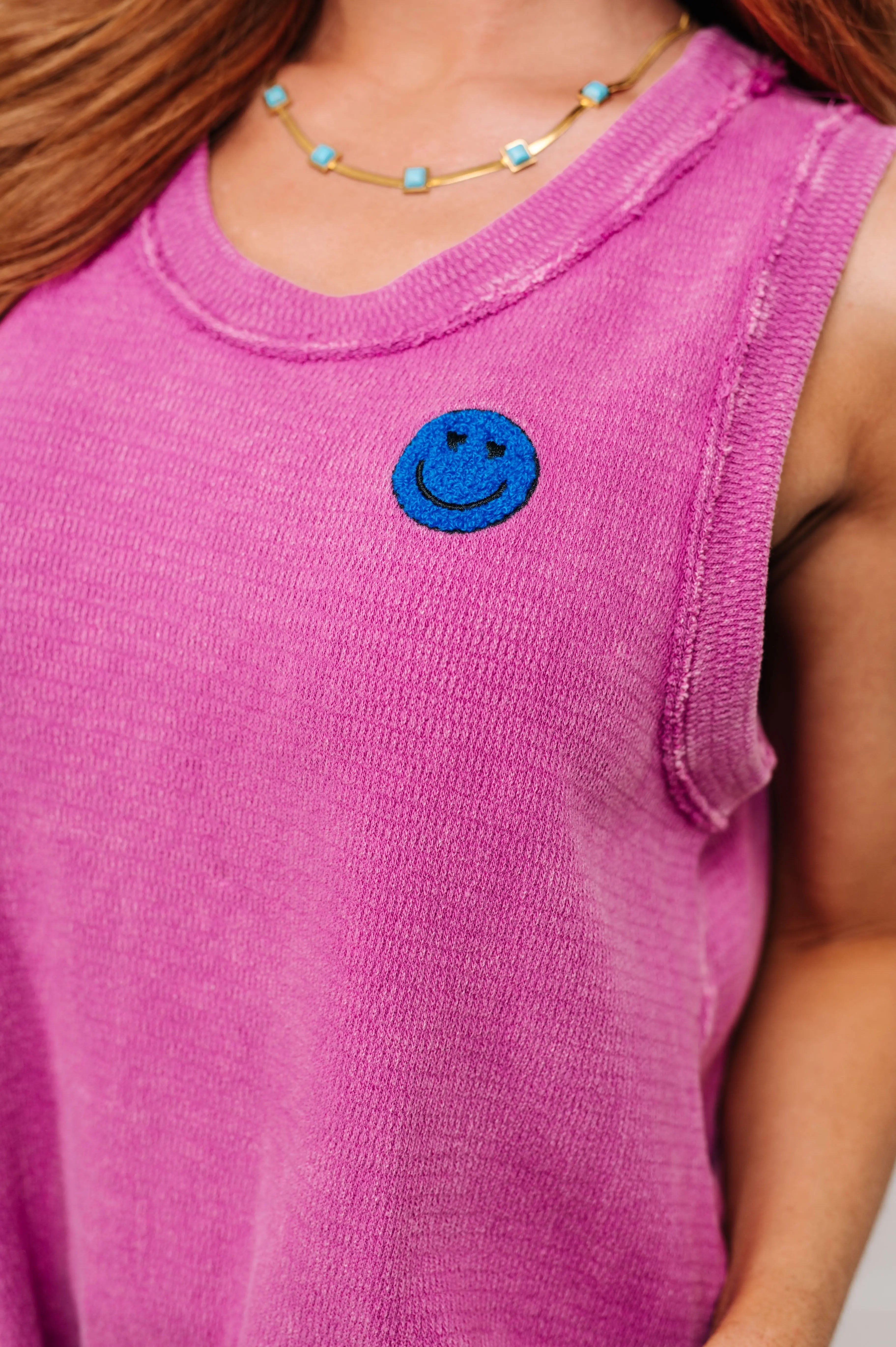 Women's Fuchsia Round Neck Tank Top - Soft & Comfortable Casual Wear for Summer, Gym, and Everyday Outfits