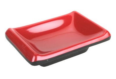 JapanBargain 2380 - Set of 4 Premium Soy Sauce Dishes | Dipping Bowls for Sushi, Dumplings & Asian Cuisine | Black & Red Ceramic Small Plates | Perfect for Restaurants, Home Dining & Gift Giving