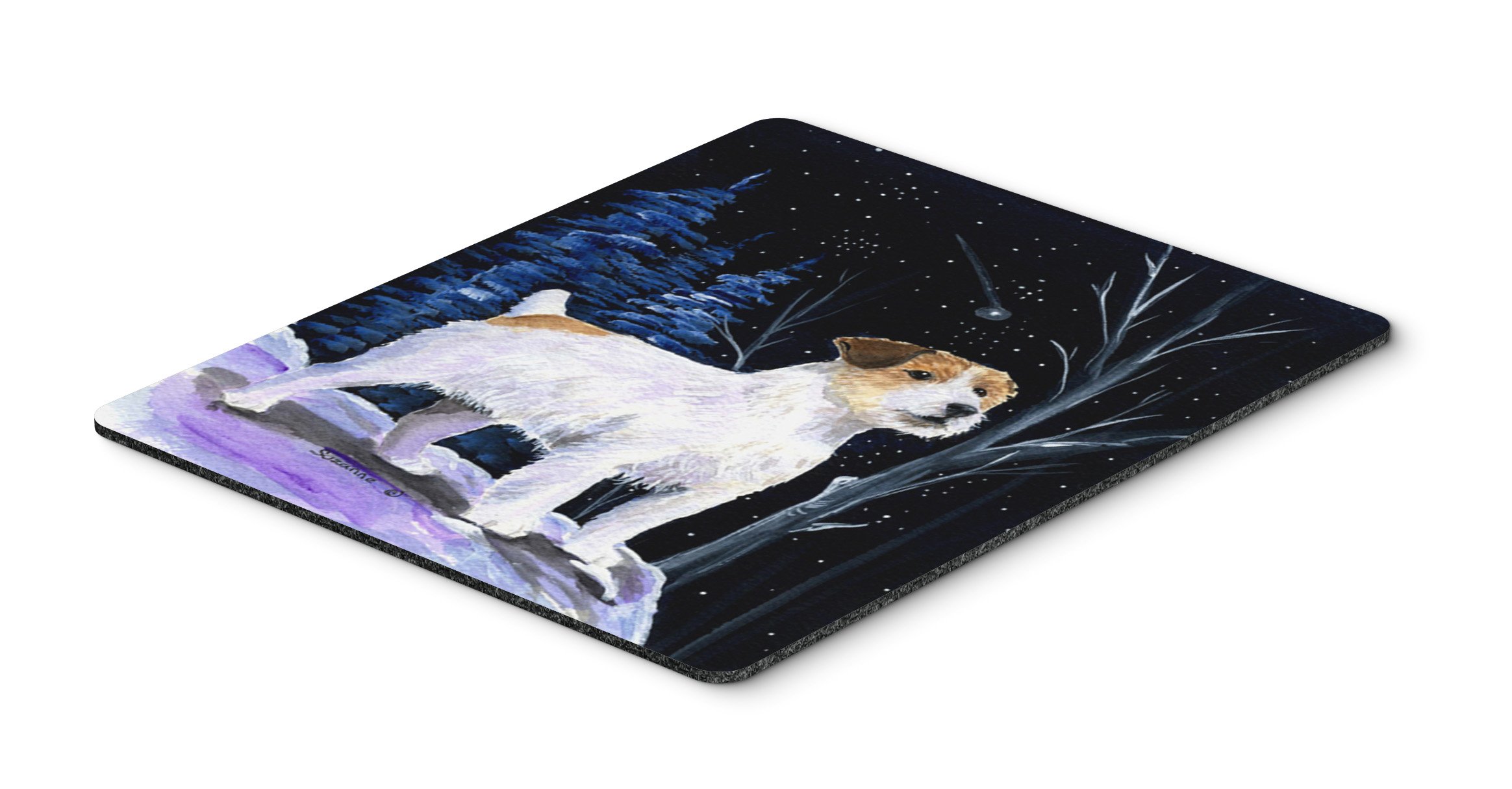 Starry Night Jack Russell Terrier Mouse Pad - Non-Slip Large Desk Mat for Computer, Laptop & Gaming | Heat-Resistant Hot Pad & Trivet for Kitchen | Washable Office & Home Decor Accessory | Perfect for Work, Study & Gaming Setups