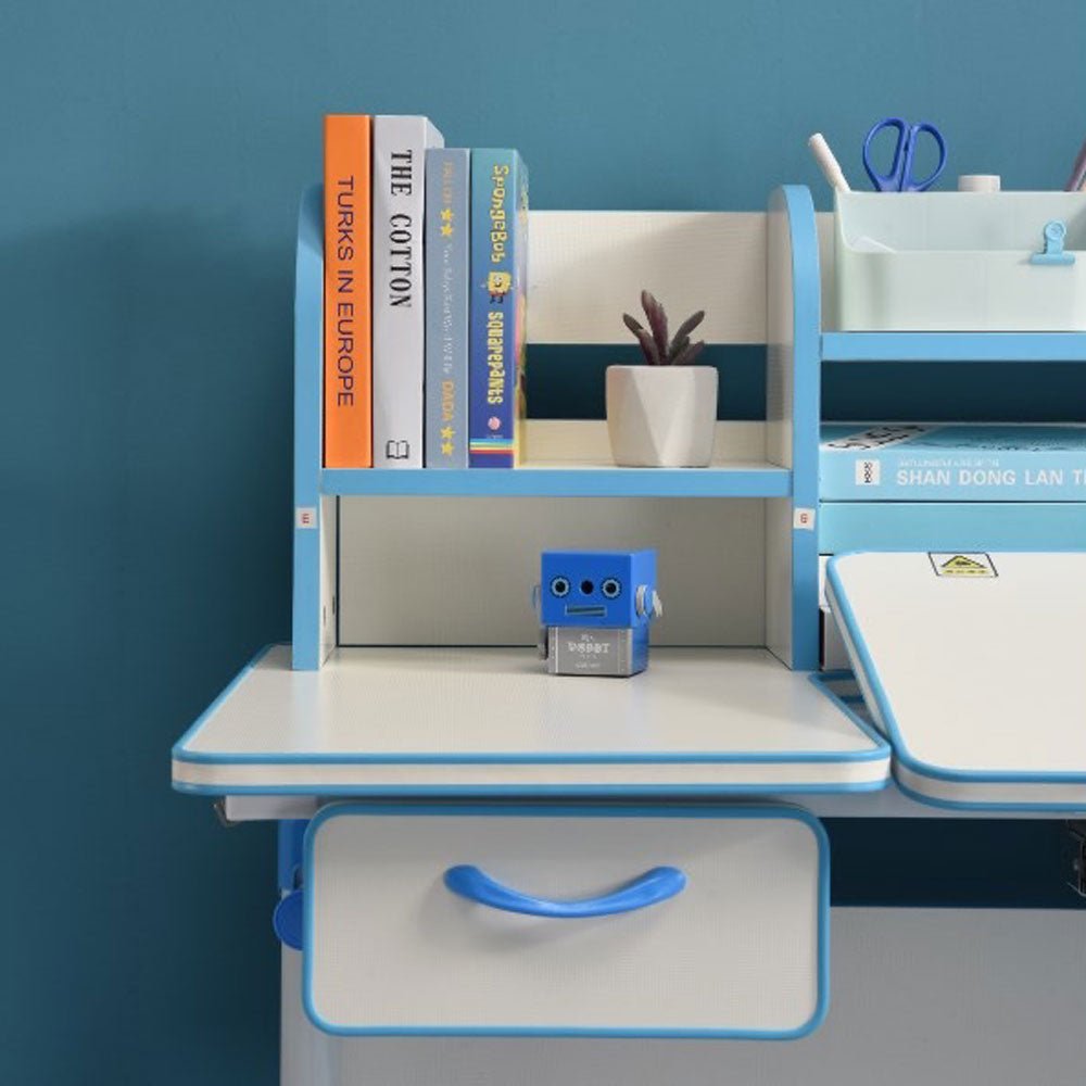 Adjustable Height Kids Study Desk - 120cm Ergonomic Children's Desk in Blue for Home & School Learning - Perfect for Homework, Reading & Online Classes