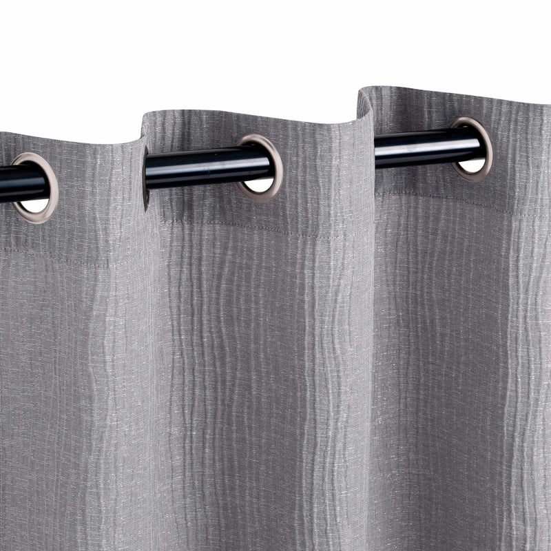 Elegant Metallic Cascade Jacquard Solid Textured Curtain Set for Living Room & Bedroom - Blackout Window Drapes with Luxury Finish