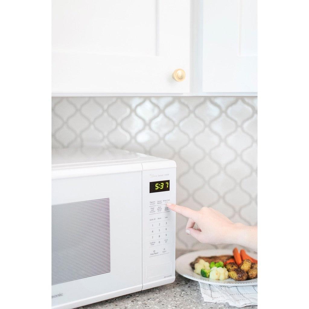 Panasonic NN-SU656W 1.3 cu.ft 1100W Countertop Microwave Oven with Genius Sensor Technology - White | Compact Space-Saving Design for Small Kitchens, Dorms & Offices