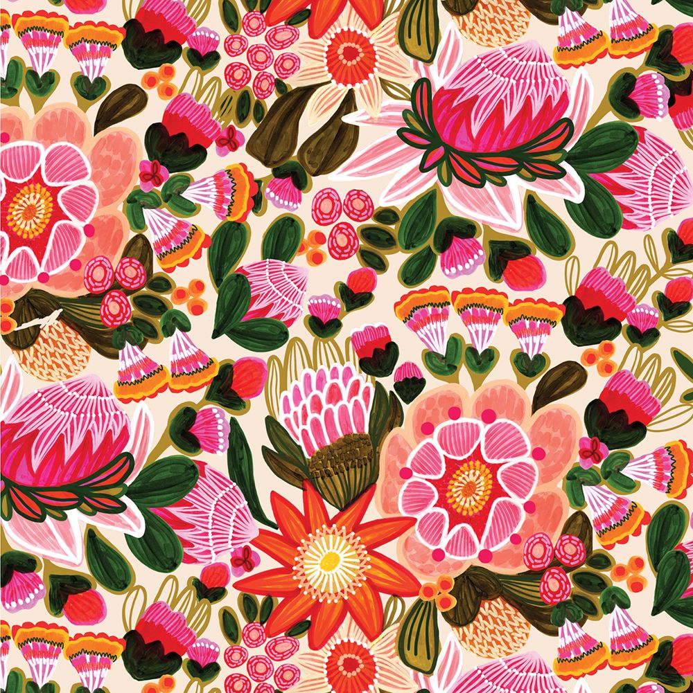 Kirsten Katz Sunburst Flowers Greeting Card - Handmade Floral Design for Birthdays, Anniversaries & Special Occasions