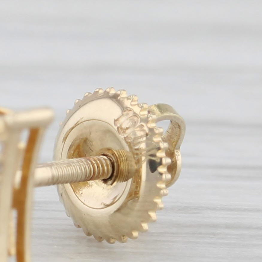 0.12ctw Pave Diamond Stud Earrings - 10k Yellow Gold Screw Back Earrings for Women | Perfect for Everyday Wear, Gift Giving & Special Occasions