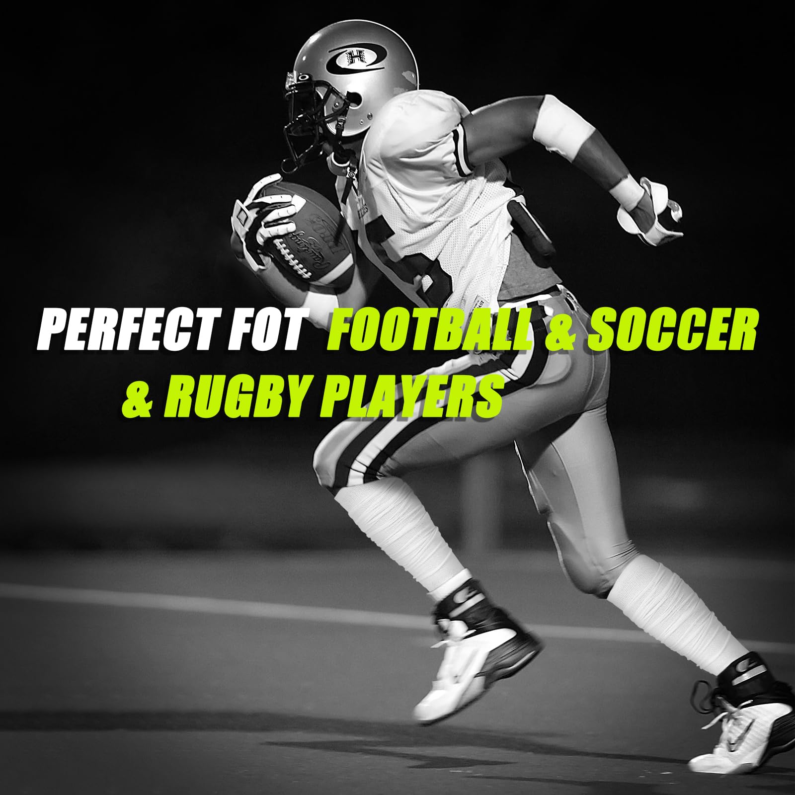Hotfiary Extra Long Padded Soccer Socks for Men & Youth - 2 Pairs Football Baseball Athletic Team Sports Scrunch Socks - Perfect for Training, Games & Everyday Wear