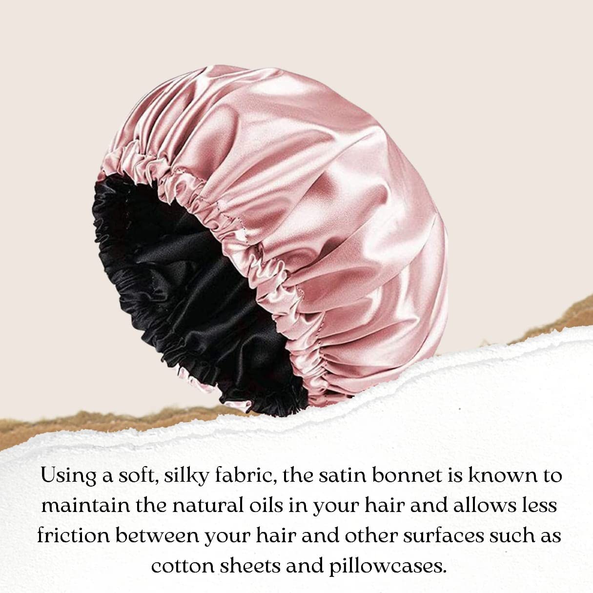 Atrube Satin Silk Hair Bonnet Cap for Sleeping & Curly Hair Protection - Soft Satin Scrunchies & Head Wrap for Nighttime Hair Care & Styling (Great for Natural Hair, Braids, Wigs & Bedtime Hair Protection)